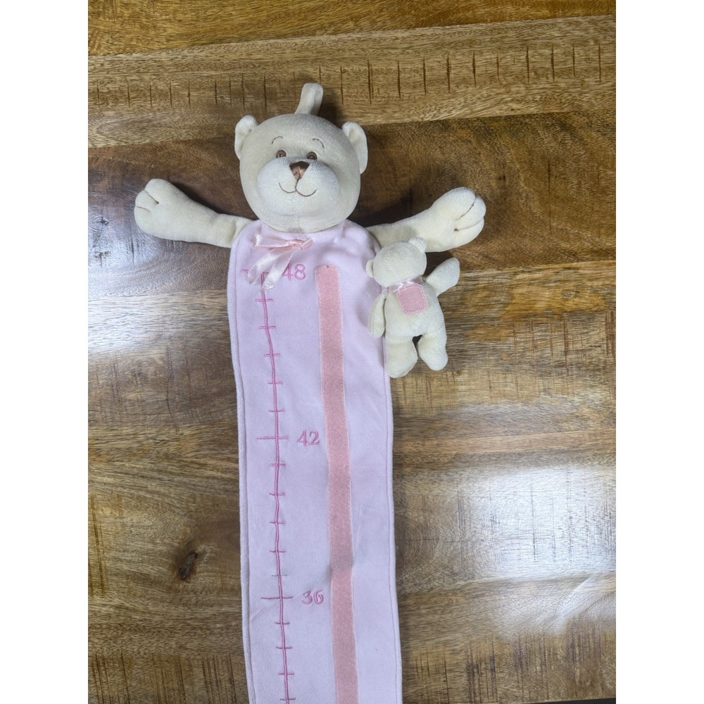 Baby Ganz Teddy Bear Growth Chart Pink Plush Nursery Wall Hanging